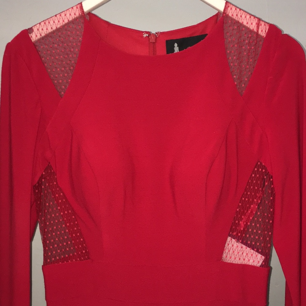 red long sleeve prom dress formal designer